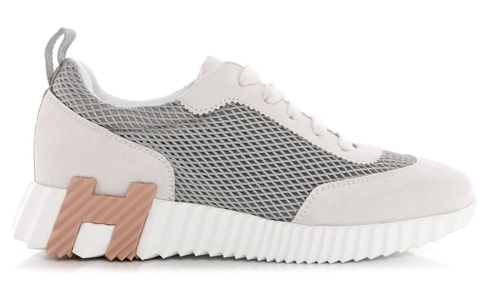 Hermès Air Mesh Suede Goatskin Bouncing "Gris Lulea White"