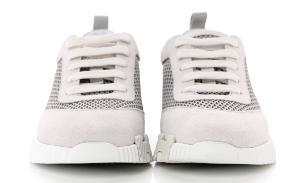 Hermès Air Mesh Suede Goatskin Bouncing "Gris Lulea White"