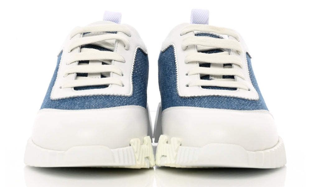 Hermès Denim Suede Goatskin Bouncing "Bleu Clair White"