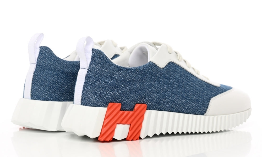 Hermès Denim Suede Goatskin Bouncing "Bleu Clair White"