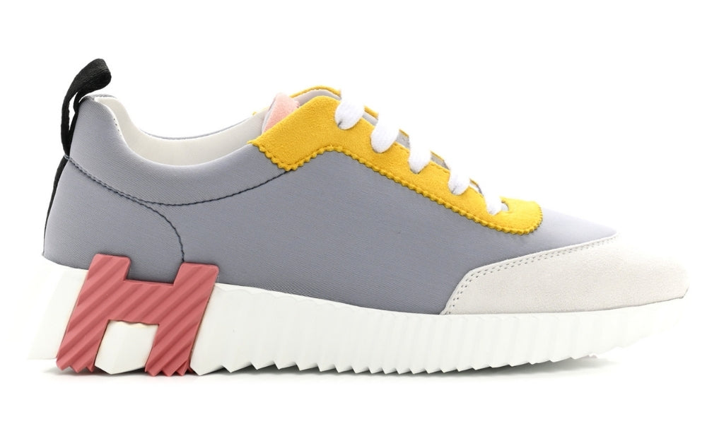 Hermes Technical Canvas Suede Goatskin Bouncing  "Gris Multicolor"